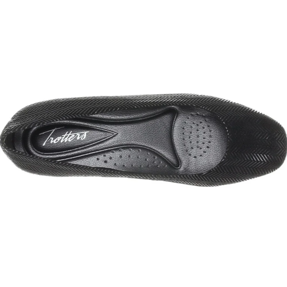 Trotters Shoe Lauren Wedge Slip On‎ Black Herringbone Womens 11 Medium New